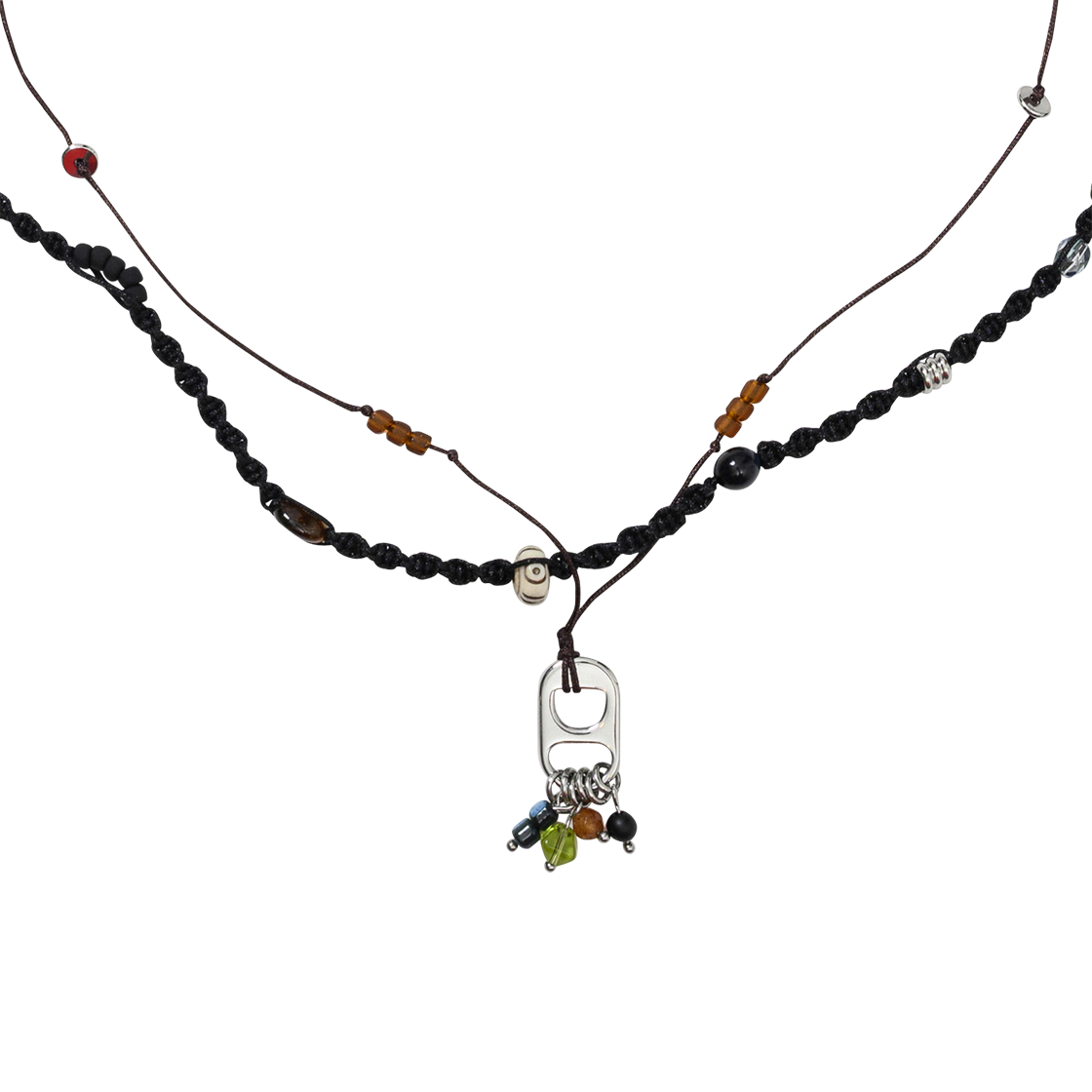 아조바이아조 와비사비 노트 레이어드 목걸이 브라운(AJOBYAJO Wabisabi Knot Layered Necklace Brown) - 2