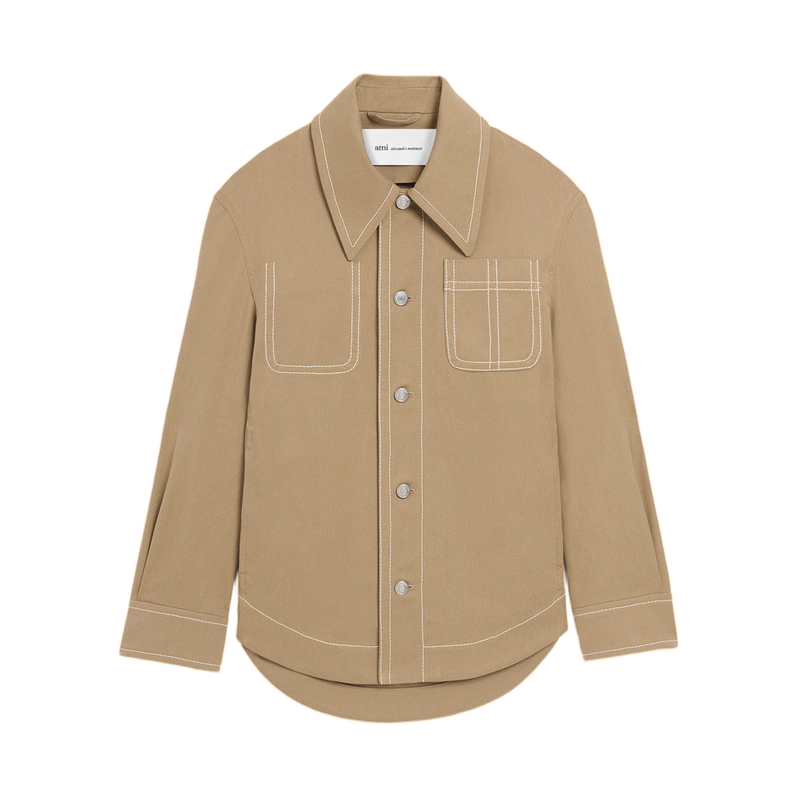 아미 베이지 코튼 워커 버튼 자켓 토프 베이지(AMI Beige Cotton Worker Buttoned Jacket Taupe Beige)
