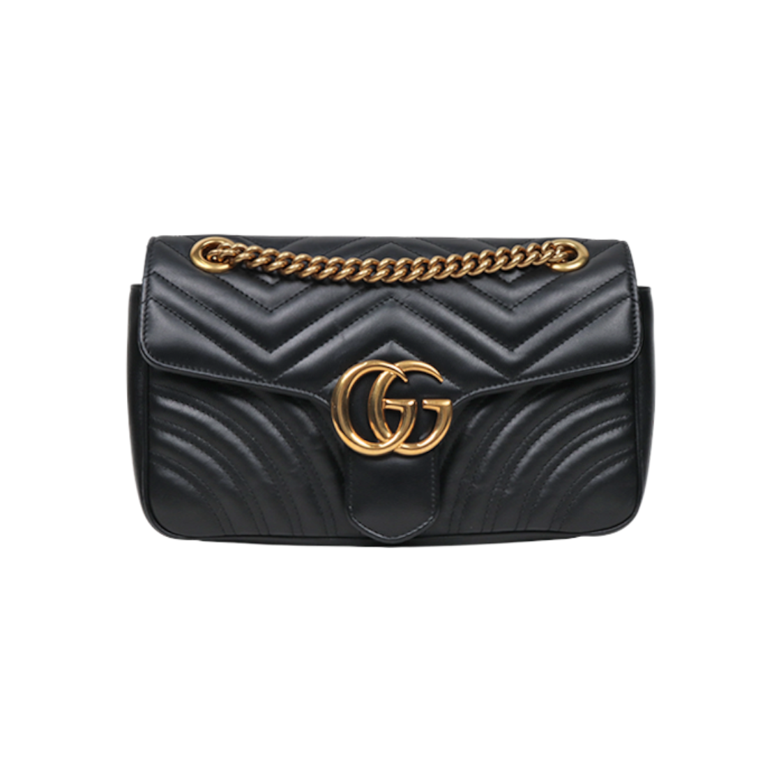 ITVQDI7I8FV4 Gucci Medium Black Marmont Shoulder Bag C-A46656