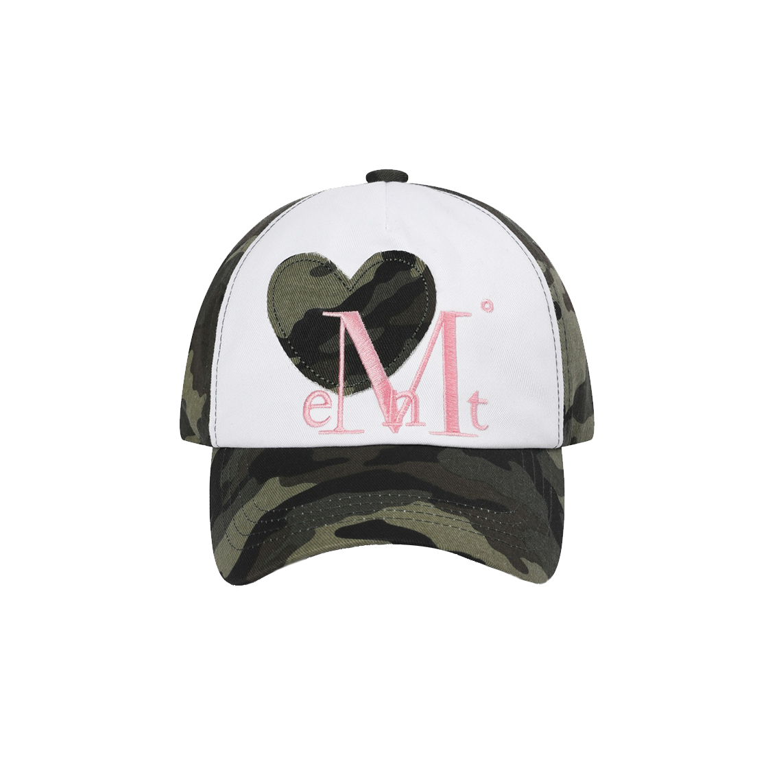P0000BLH MUCENT Signature Heart Patch Ball Cap (3Color) Camo khaki