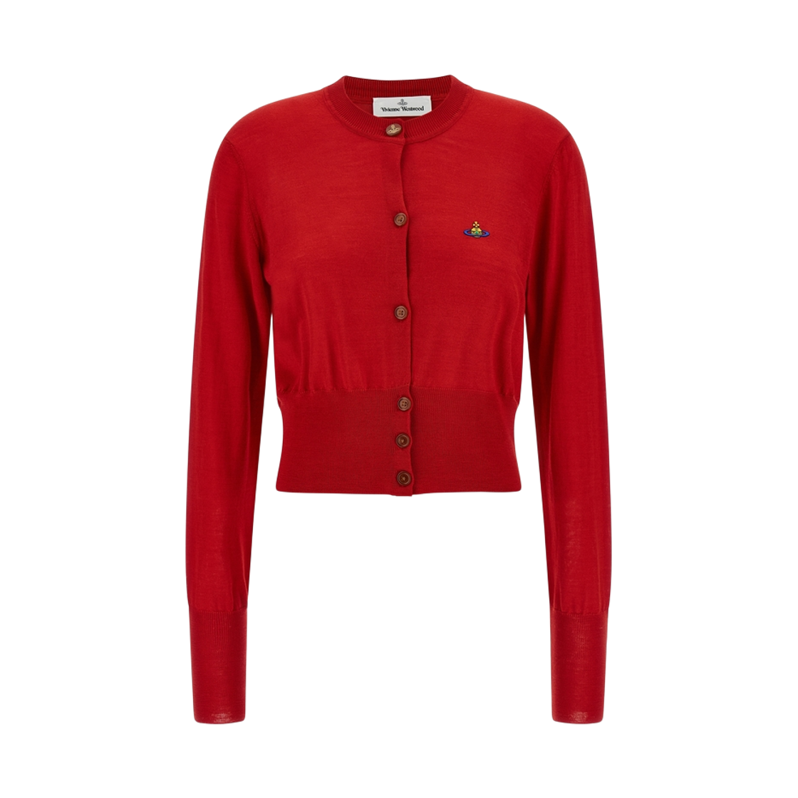 1803002U-Y001A-H406 (W) Vivienne Westwood Bea Cropped Cardigan Red