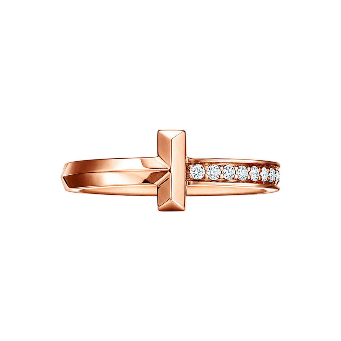 67795342 Tiffany & Co. Tiffany T T1 Ring 18K Rose Gold with Diamonds