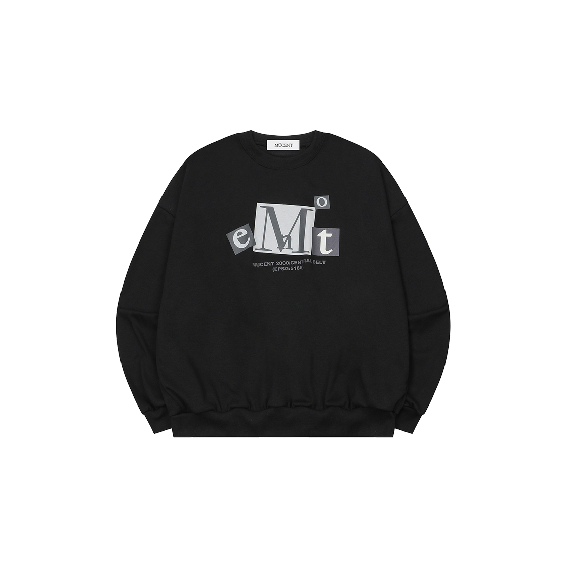 P0000BJP MUCENT Mongi Square Lettering MTM Unisex Black