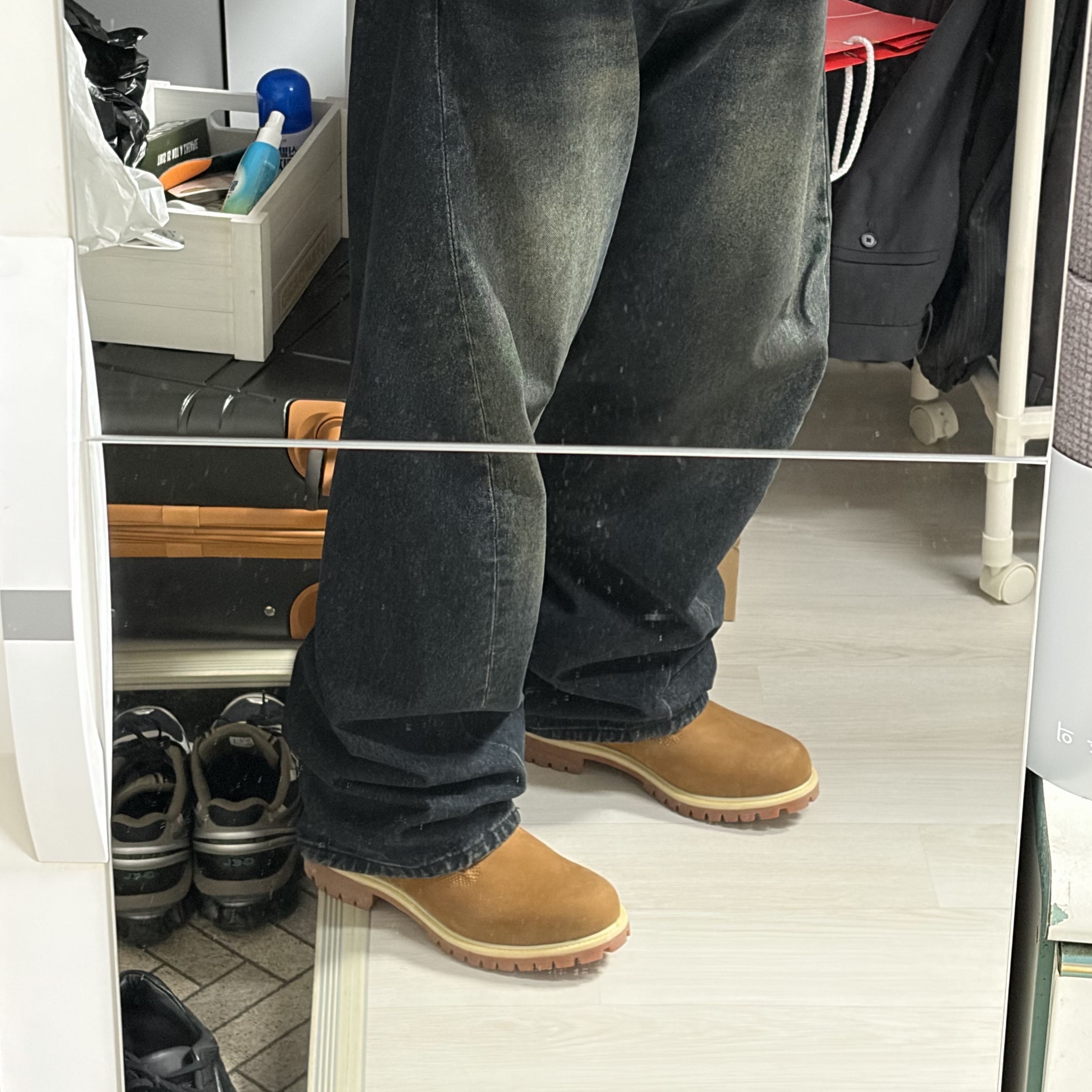 Timberland 6 Inch Laceup Basic Boots Wheat Brown - Wide 착용 스타일 - 2