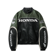 Honda Engineered Leather Racing Jacket Green