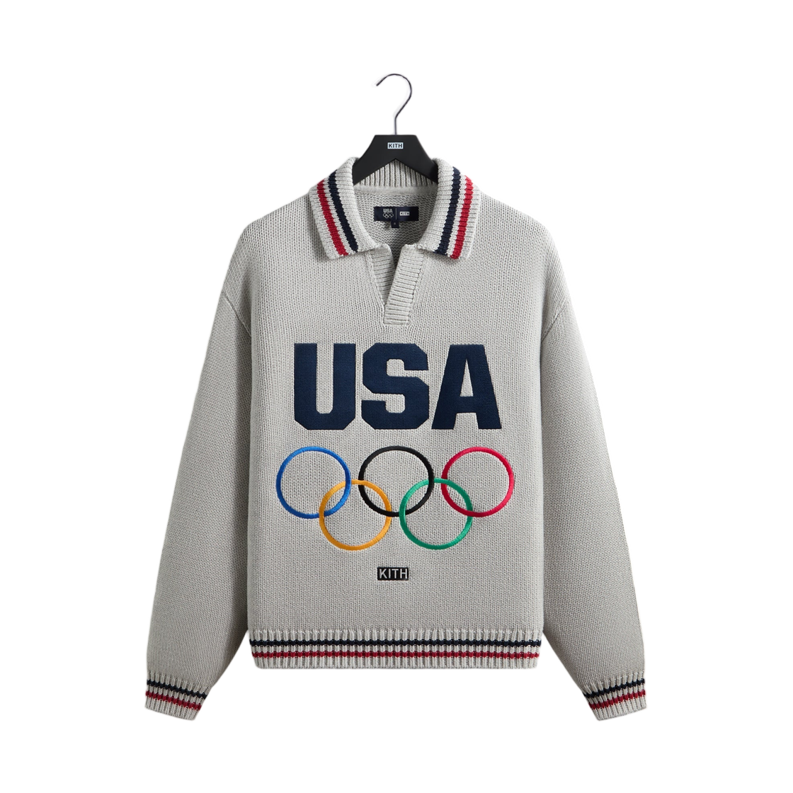 키스 포 팀 USA 넬슨 럭비 스웨터 라이트 헤더 그레이(Kith for Team USA Nelson Rugby Sweater Light Heather Grey) - 1