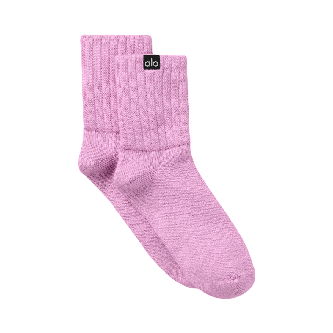 A0838U Alo Yoga Unisex Half Crew Scrunch Sock Candy Heart Pink