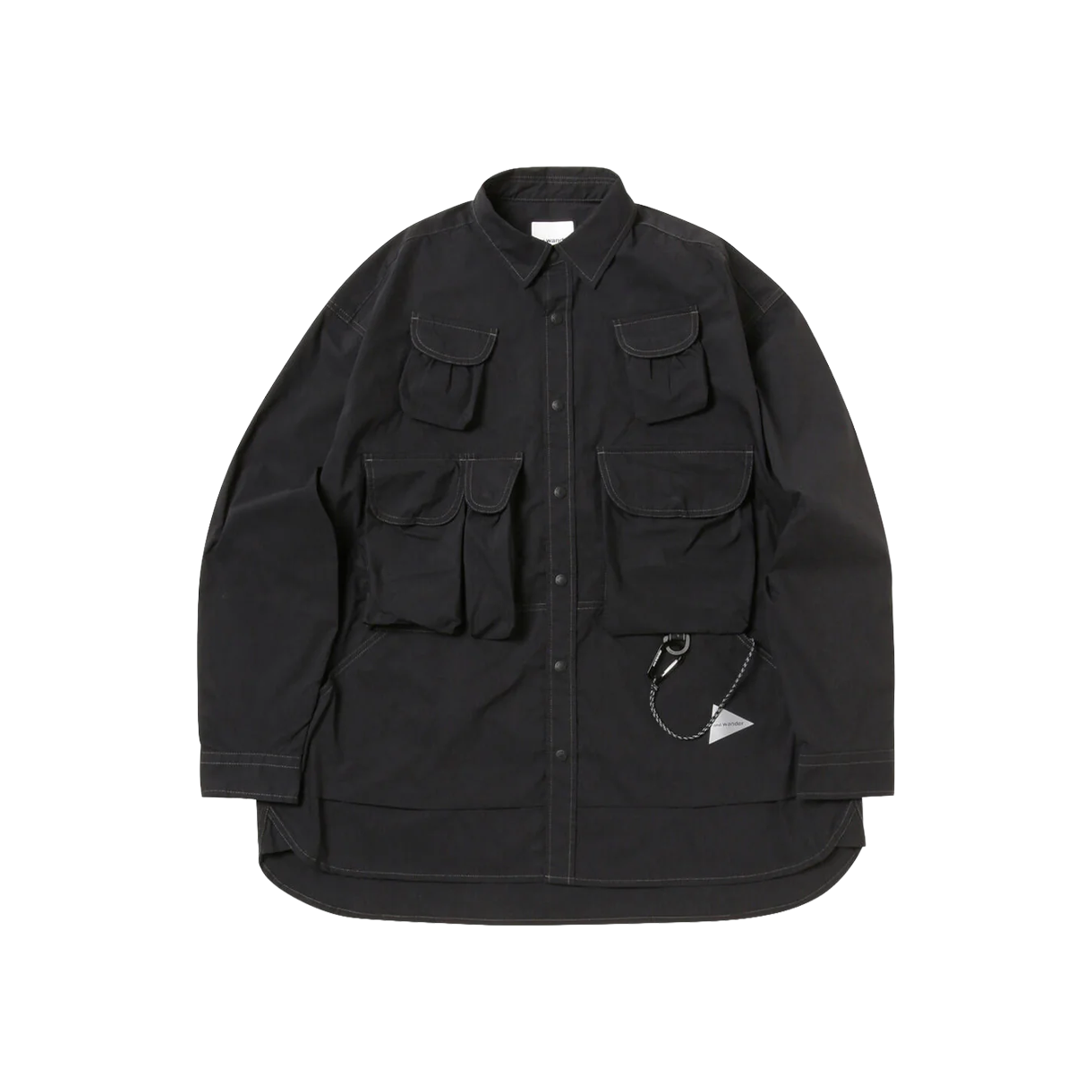 앤드 원더 052 멀티 포켓 롱슬리브 셔츠 블랙 - 26SS(And Wander 052 Multi Pocket LS Shirt Black - 26SS)