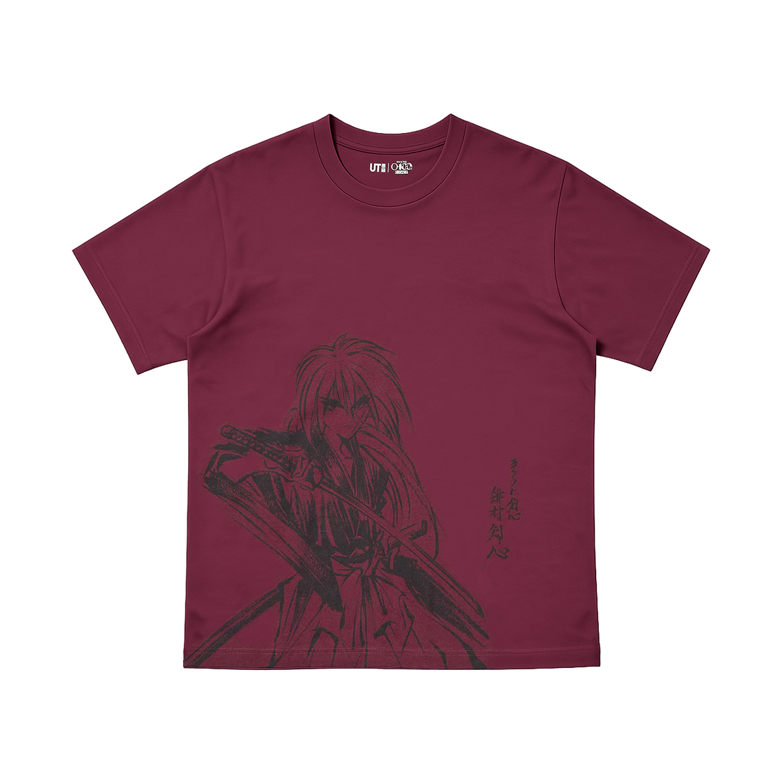 유니클로 UT 슈에이샤 창립 100주년 바람의 검심 티셔츠 와인(Uniqlo UT Shueisha 100th Anniversary Rurouni Kenshin T-Shirt Wine)