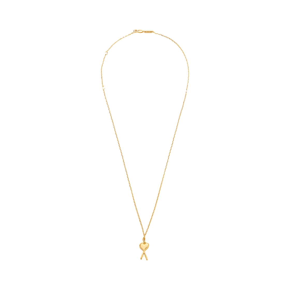 UJW444-361-902 AMI Gold Brass Thin Hammered Ami De Coeur Necklace Gold