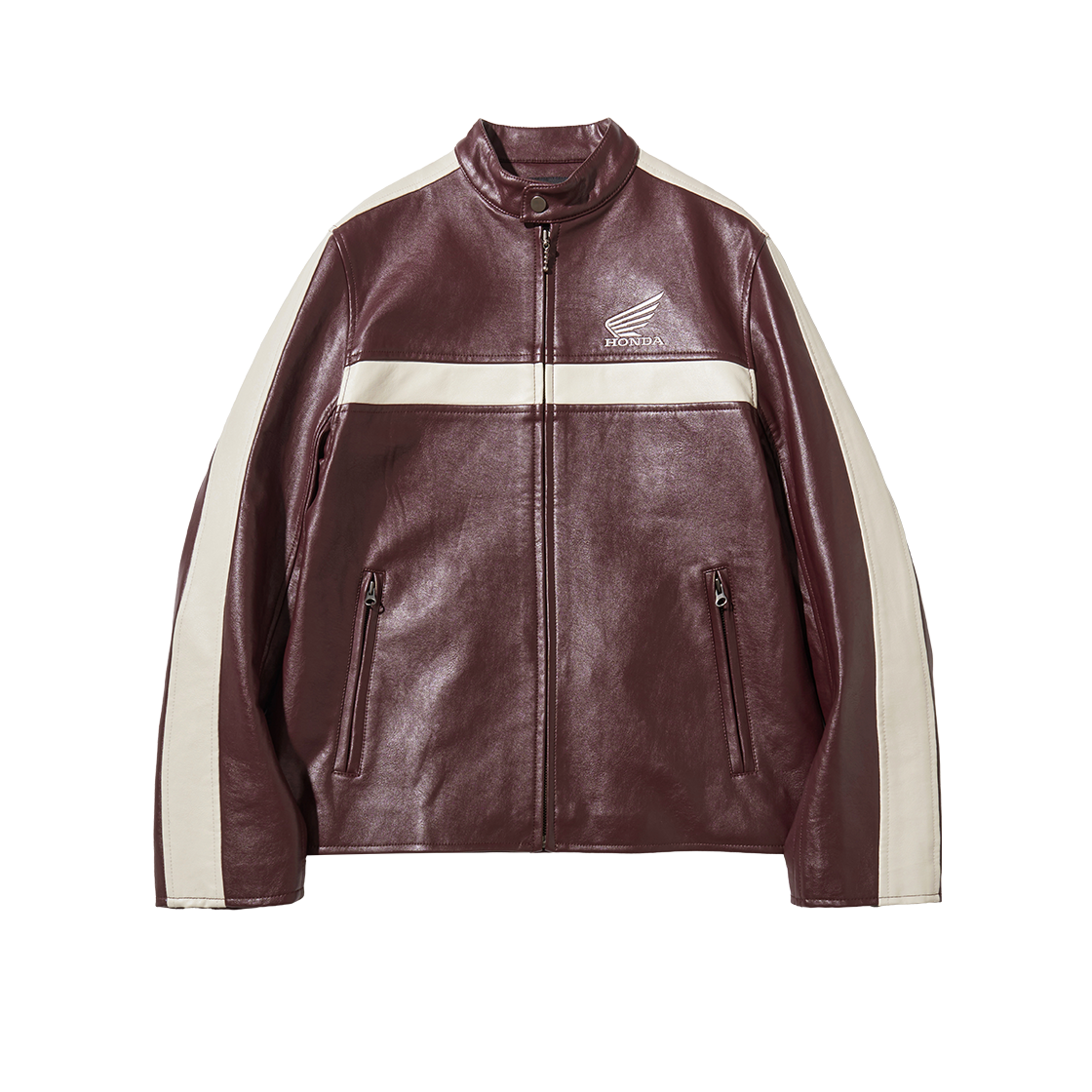 HGS1LE304SBU Honda Engineered Leather Motorcycle Jacket Burgundy