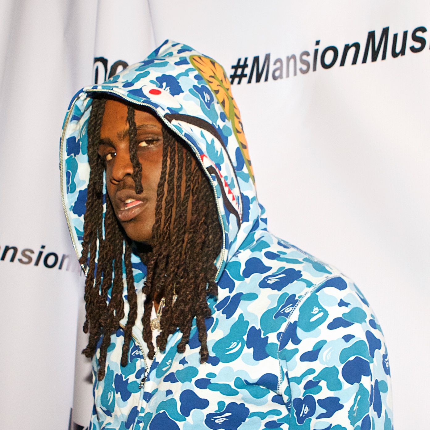 BAPE ABC Camo Shark Full Zip Hoodie Blue 착용 스타일