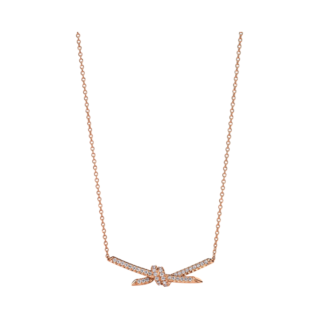 70415143 Tiffany & Co. Tiffany Knot Pendant 18K Rose Gold with Diamonds