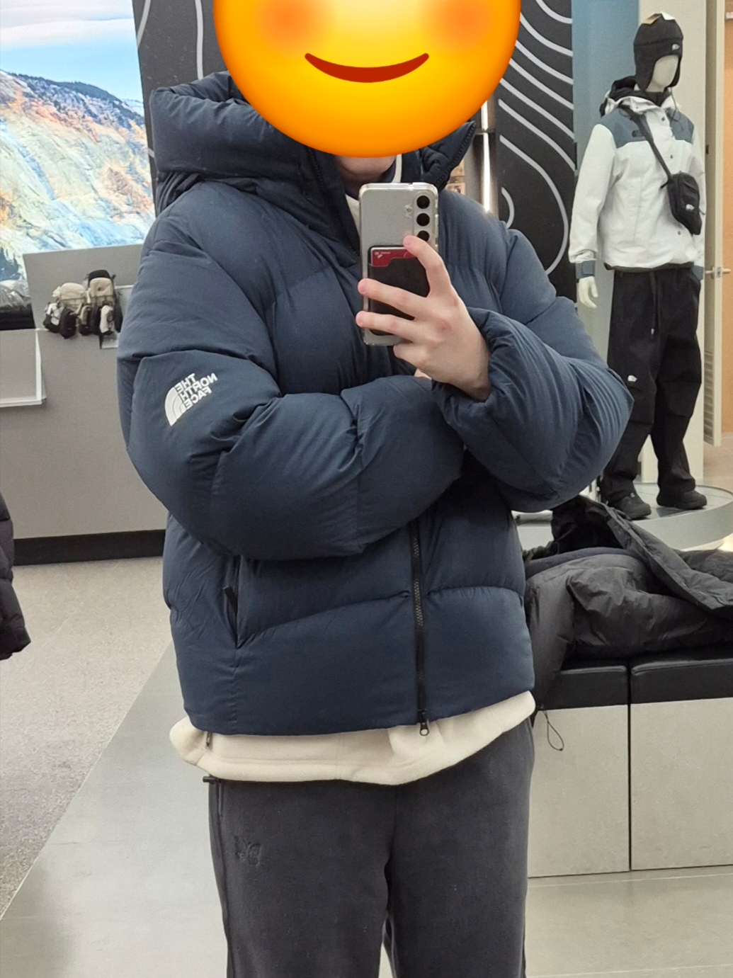 The North Face Sports Hybrid Down Jacket Midnight Navy - 25FW 착용 스타일