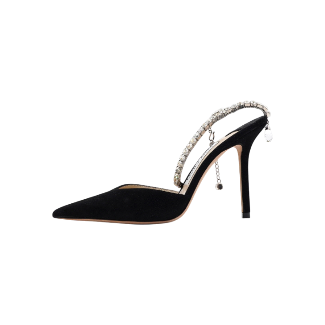 ITJF4OHH8F4P JIMMY CHOO Black Suede Saeda 100 Crystal Pumps