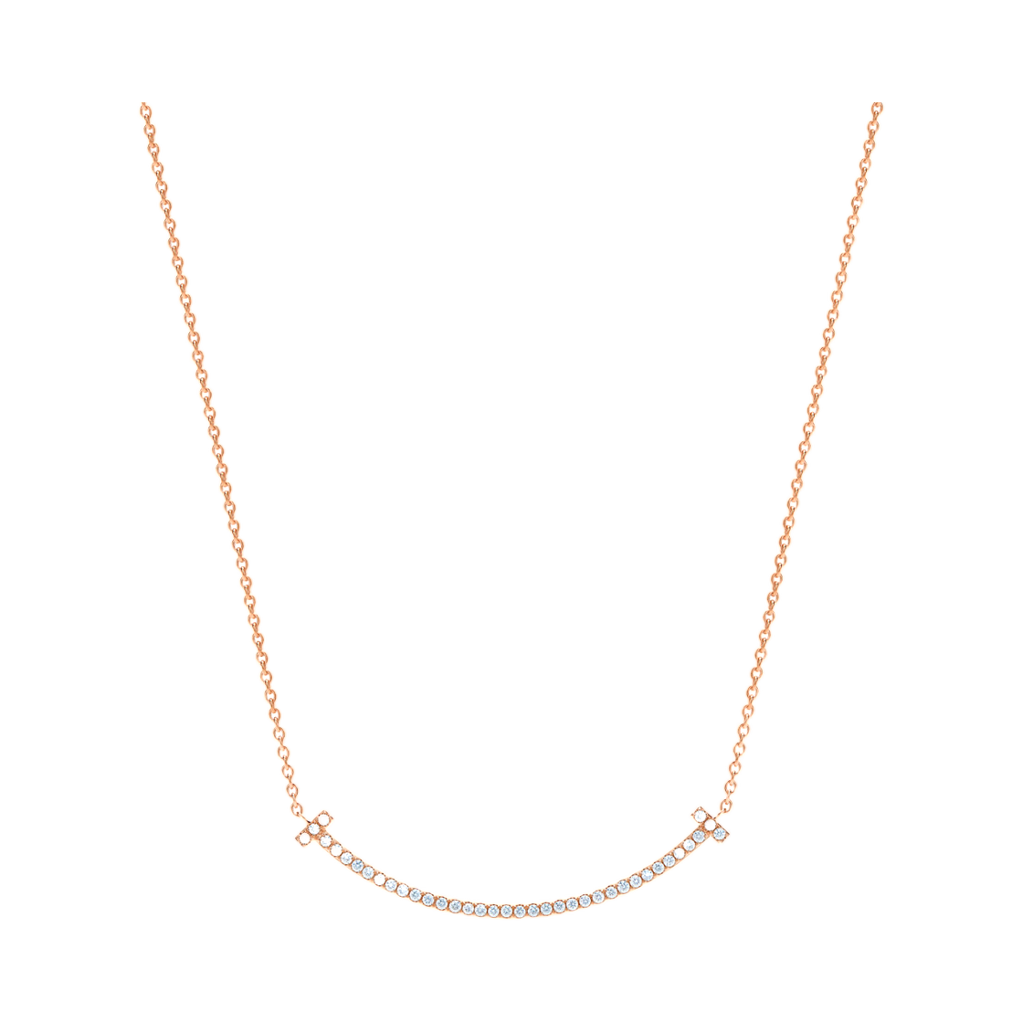 티파니 앤 코 T 스마일 스몰 펜던트 18K 로즈 골드 다이아몬드(Tiffany & Co. Tiffany T Smile Small Pendant 18K Rose Gold with Diamonds)