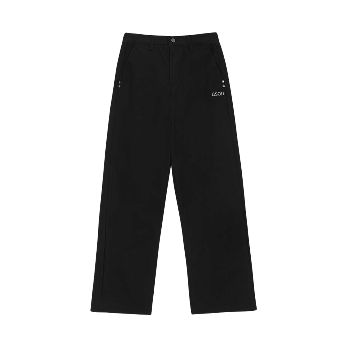 (W) 애즈온 스모그 와이드 팬츠 블랙((W) Ason Smog Wide Pants Black) - 1