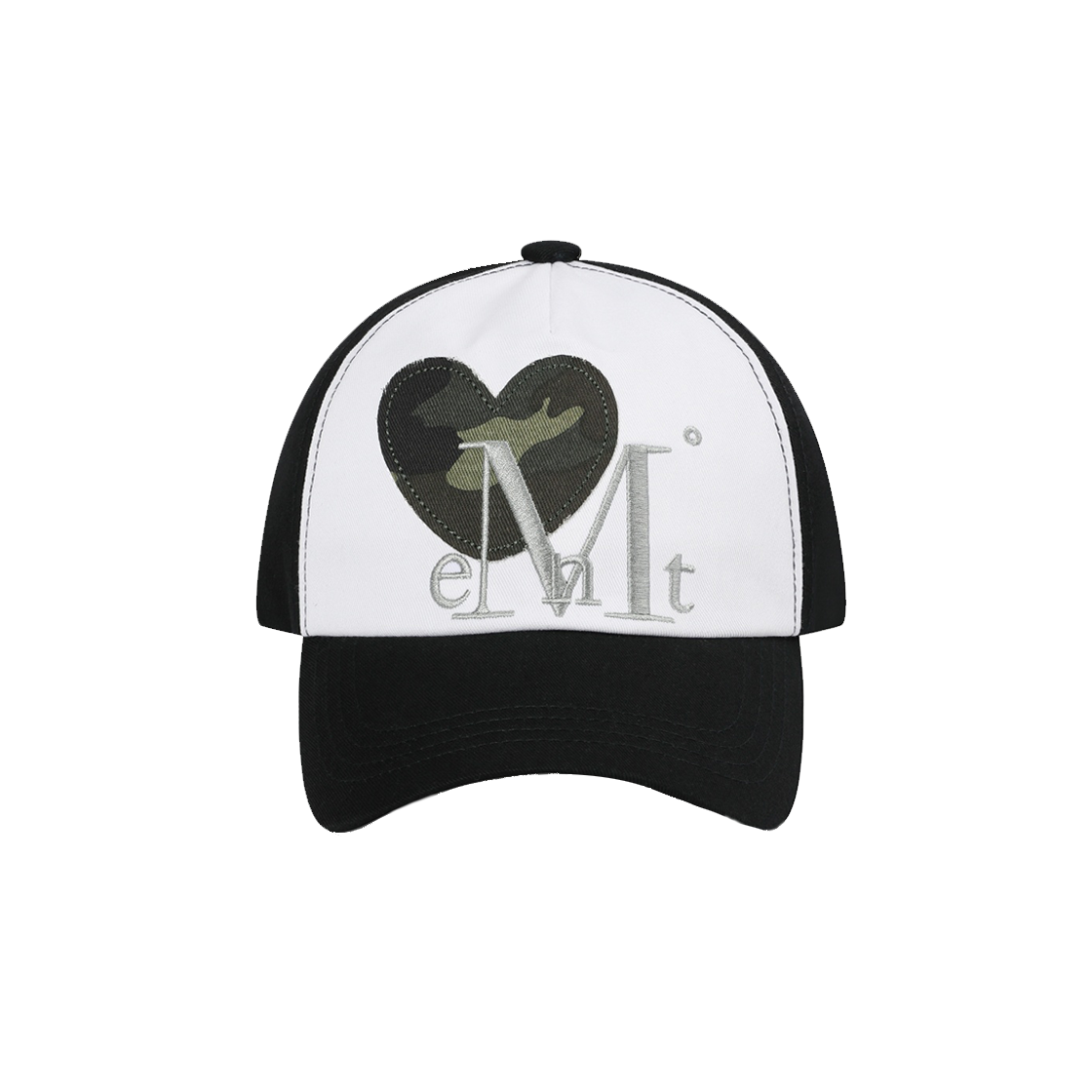 P0000BLH MUCENT Signature Heart Patch Ball Cap (3Color)  Black