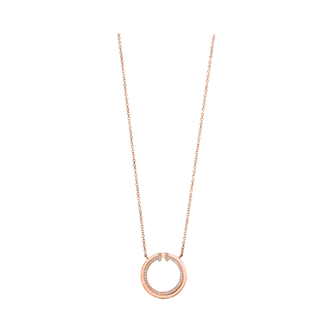 티파니 앤 코 T 다이아몬드 및 마더 오브 펄 써클 펜던트 18K 로즈 골드(Tiffany & Co. Tiffany T Diamond and Mother-of-Pearl Circle Pendant 18K Rose Gold) - 1