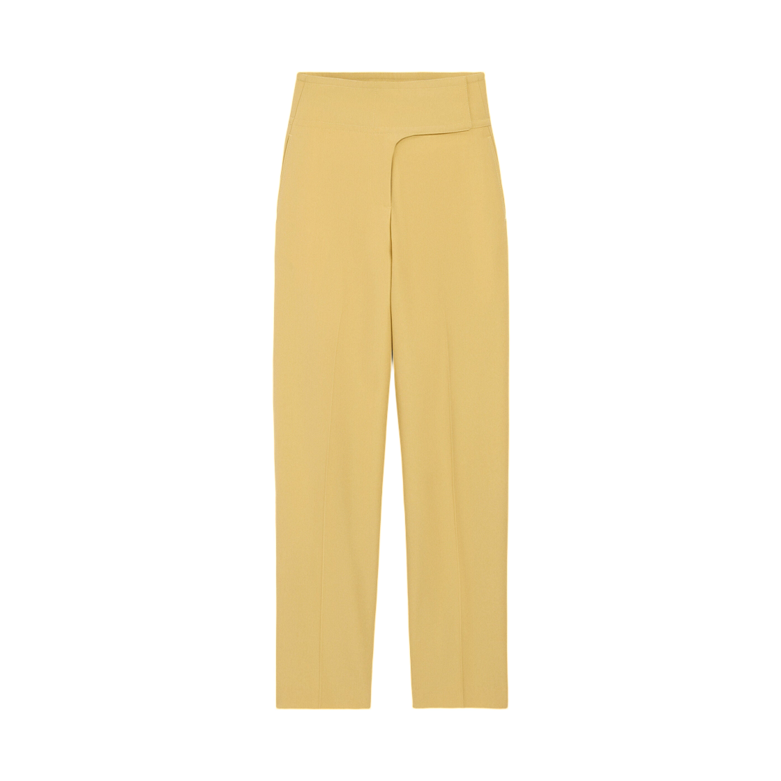 FTR869-WV0195-A020 AMI Yellow New Wool Wrapped Belted Trousers Yellow Pastel