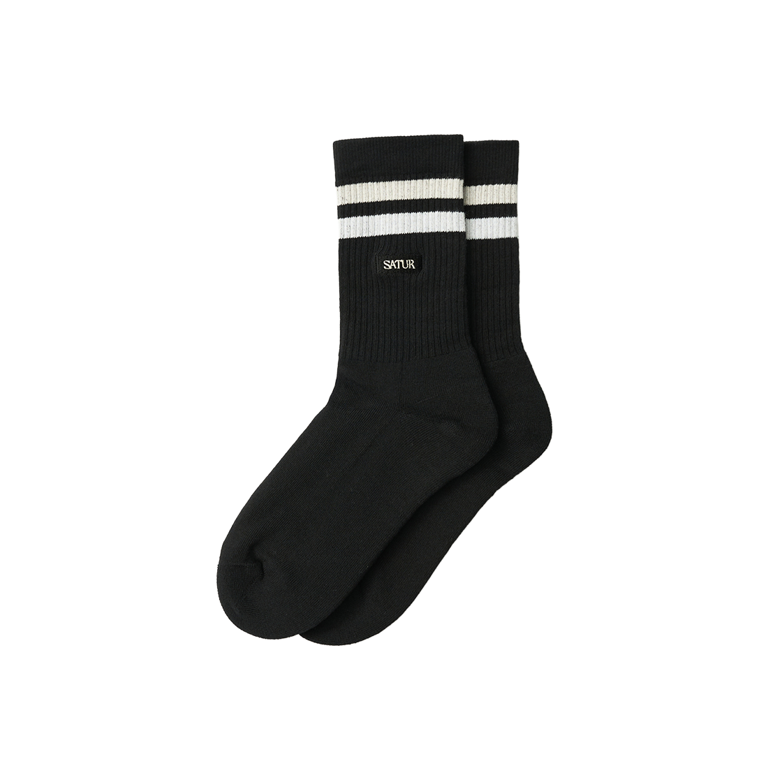 SA261UAO01BLK0 SATUR Small Logo Sporty Socks Black