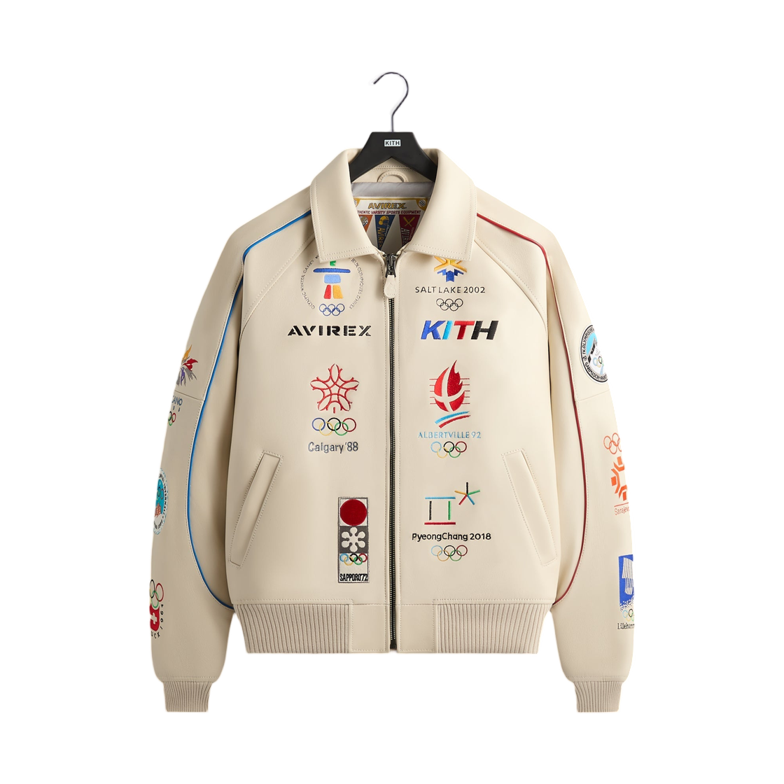 CE44KIF251063 Kith & AVIREX for Olympics Heritage Leather Bomber Jacket Tofu