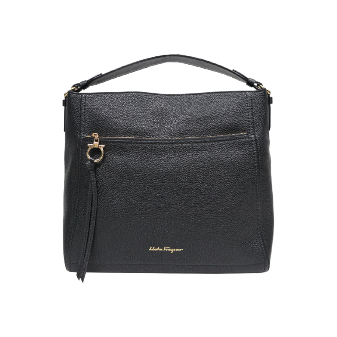 ITTF9SLB659Q Ferragamo Black Leather Ali Tote Bag C-A47313