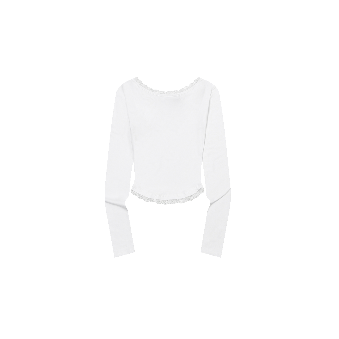 무센트 서니어 레이스 브이넥 긴팔 티 (3컬러) 화이트(MUCENT Sunnior Lace V-neck Long Sleeve T (3Color) White) - 2