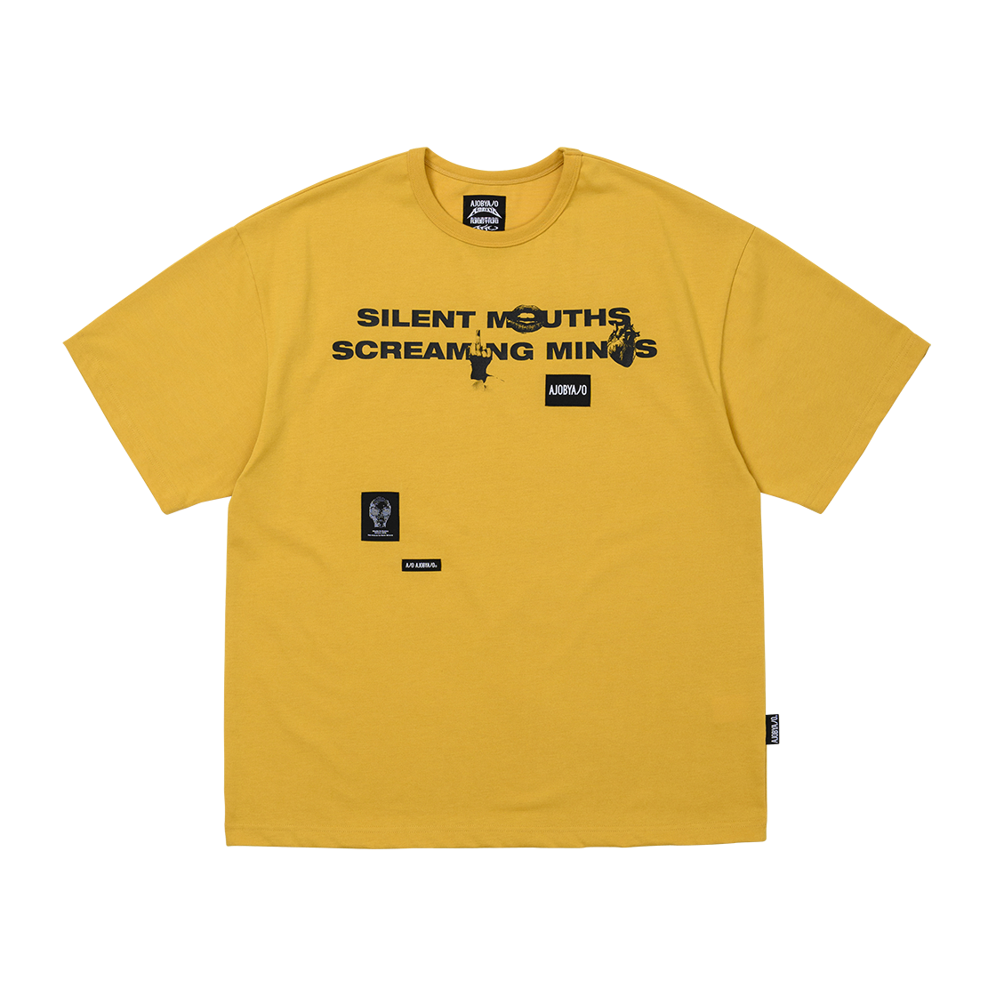 아조바이아조 SMSM 슬로건 티셔츠 옐로우(AJOBYAJO SMSM Slogan T-Shirt Yellow)