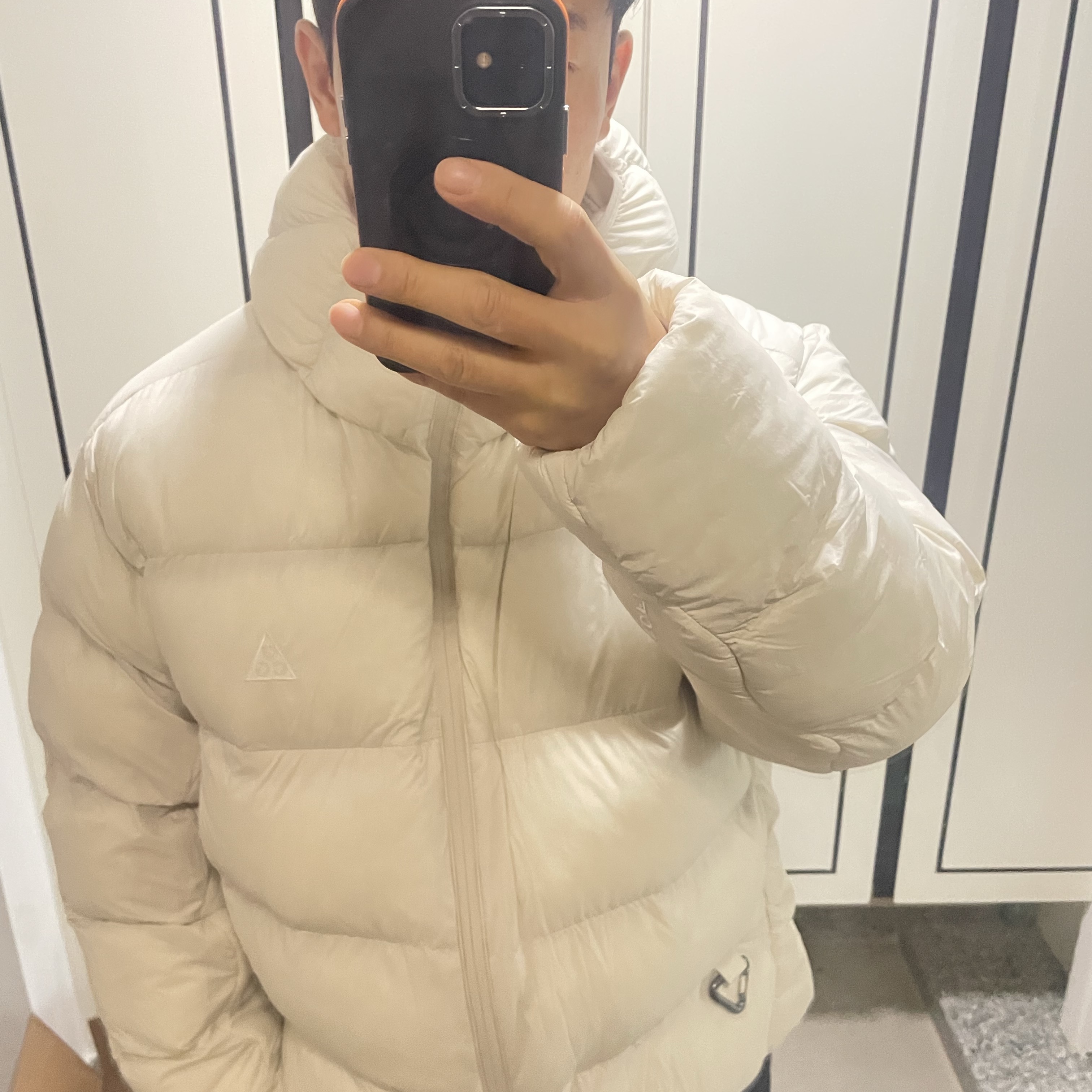 Nike ACG Therma-Fit ADV Lunar Lake Loose Hooded Jacket Light Orewood Brown - Asia 착용 스타일