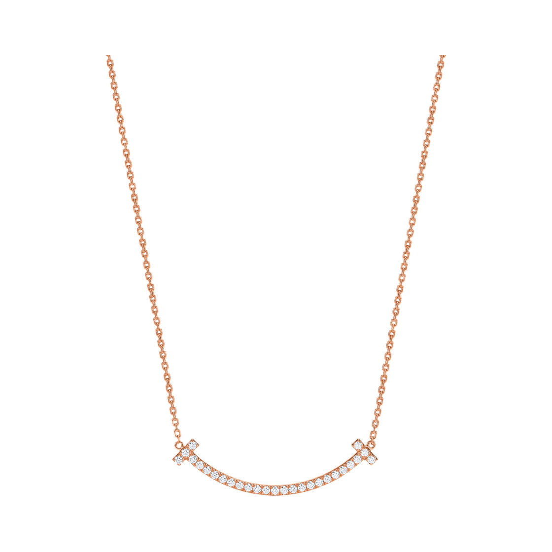 티파니 앤 코 T 스마일 미디엄 펜던트 18K 로즈 골드 다이아몬드(Tiffany & Co. Tiffany T Smile Medium Pendant 18K Rose Gold with Diamonds) - 1