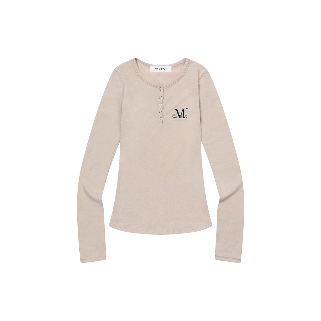 P0000BKY MUCENT Nello Snap Button Long Sleeve T (6Color) Beige