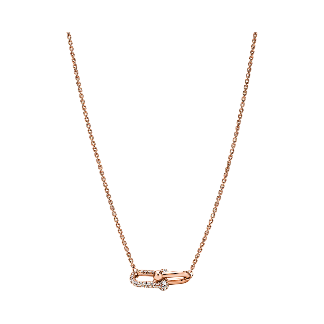 75060785 Tiffany & Co. Tiffany HardWear Double Link Pendant 18K Rose Gold with Diamonds