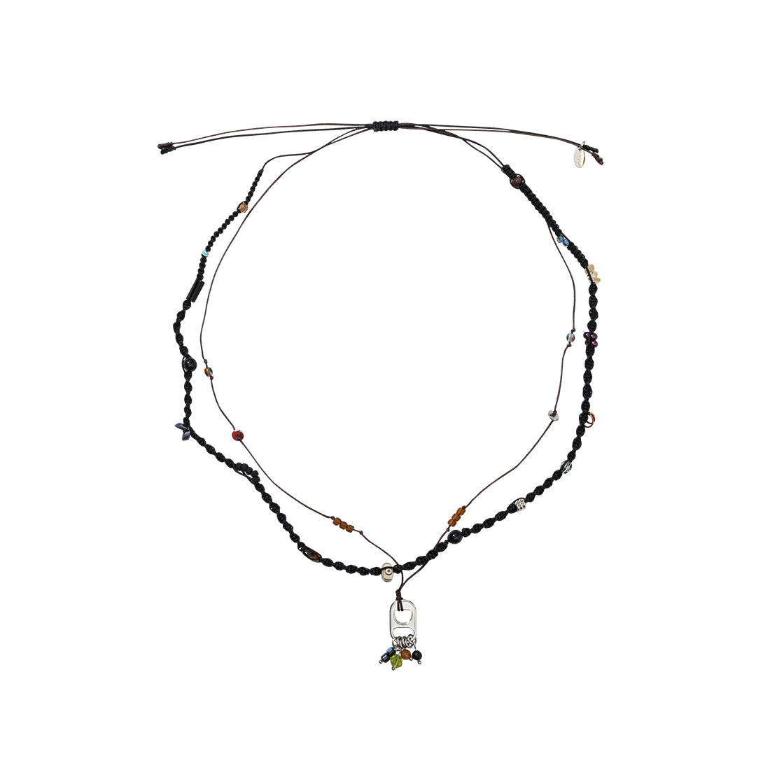 아조바이아조 와비사비 노트 레이어드 목걸이 브라운(AJOBYAJO Wabisabi Knot Layered Necklace Brown)