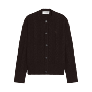 Zara x Soshiotsuki Cable Knit Wool Cardigan Chocolate