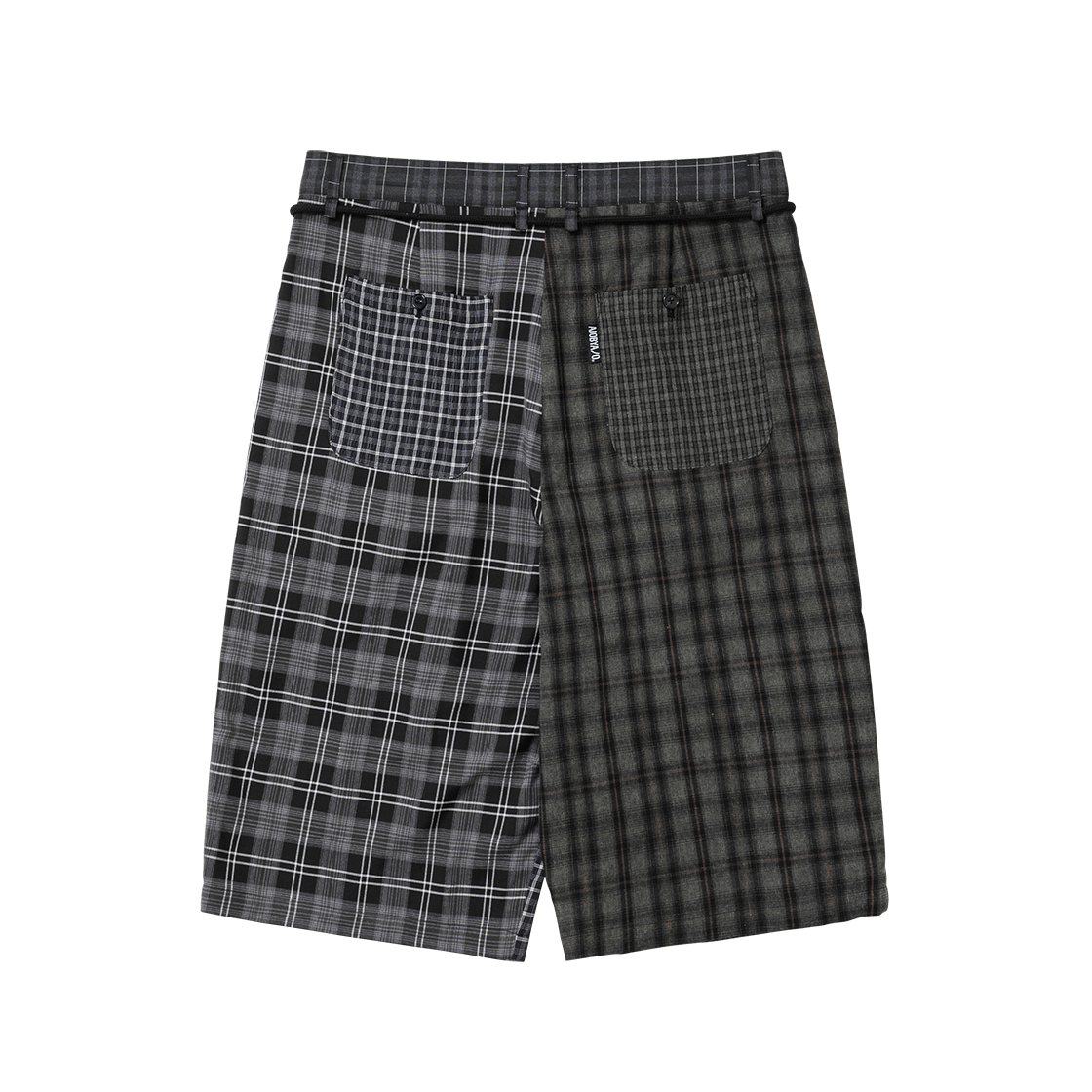 아조바이아조 체크 믹스드 버뮤다 팬츠 블랙(AJOBYAJO Check Mixed Bermuda Pants Black) - 2