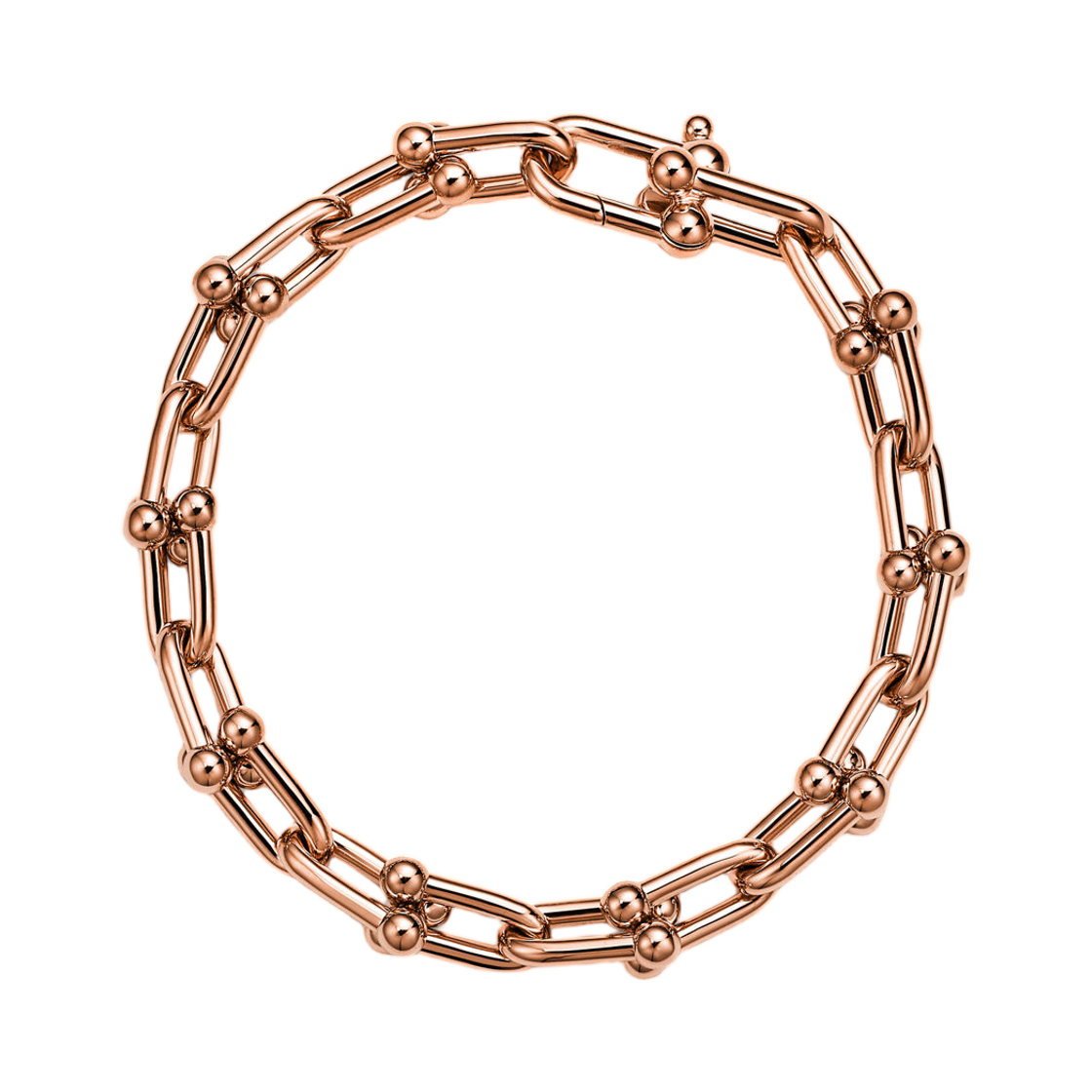 티파니 앤 코 하드웨어 미디엄 링크 브레이슬릿 18K 로즈 골드(Tiffany & Co. Tiffany HardWear Medium Link Bracelet 18K Rose Gold) - 1