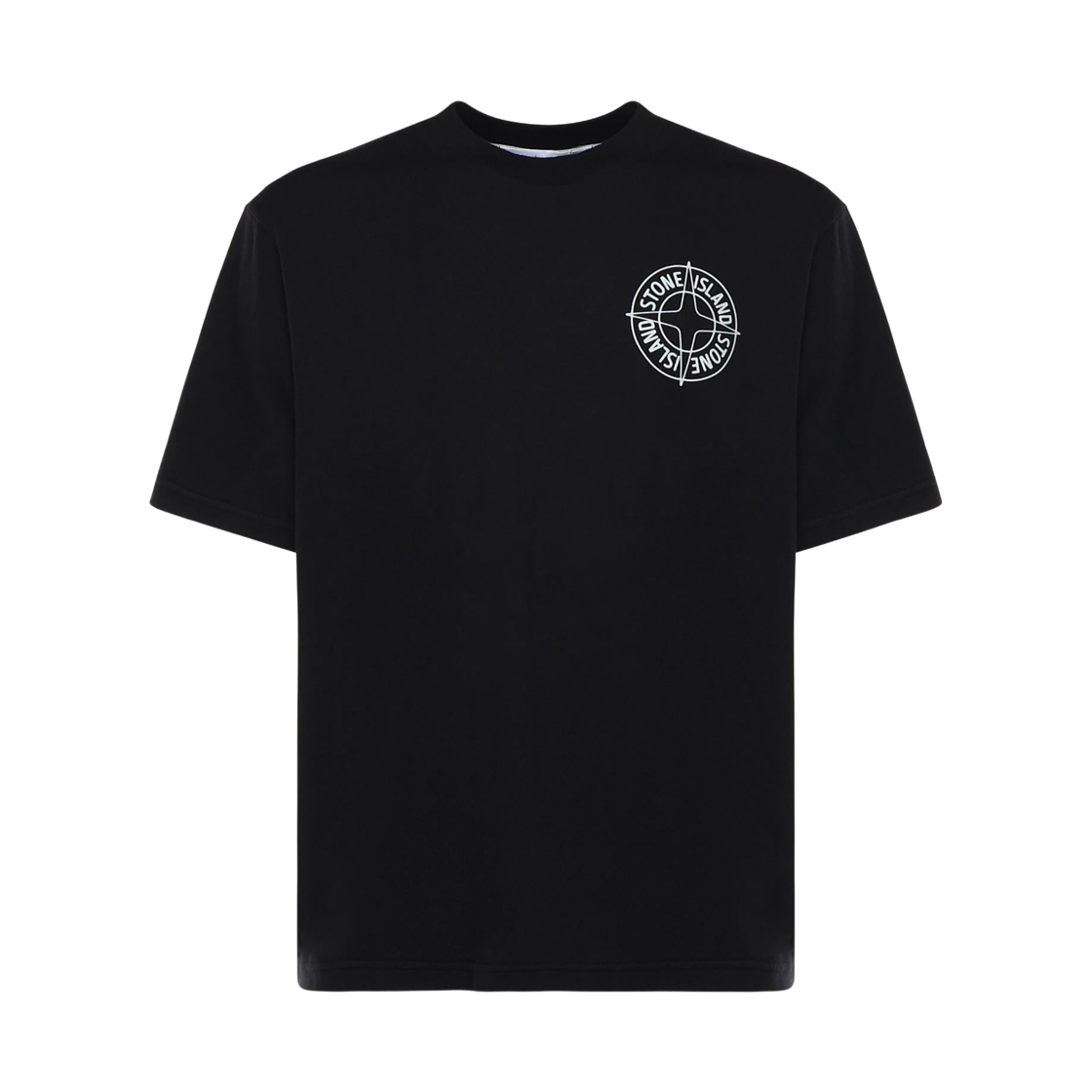 L1S152100001 S0284 V0029 [20% 쿠폰] Stone Island 2100001 Organic Cotton Jersey Regular Fit T-Shirt with Outline Compass Print Black - 26SS