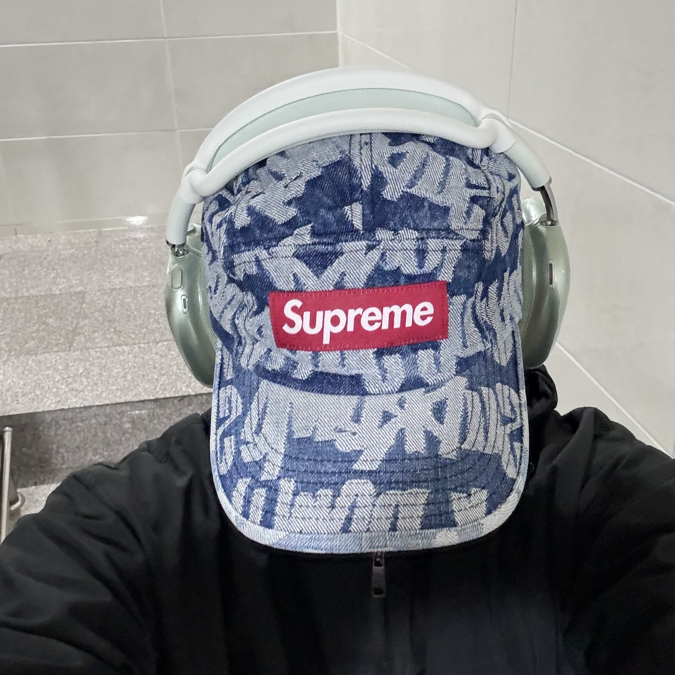Supreme Fat Tip Jacquard Denim Camp Cap Blue - 22SS, Apple AirPods Max Lightning Green (Korean Ver.) 착용 스타일