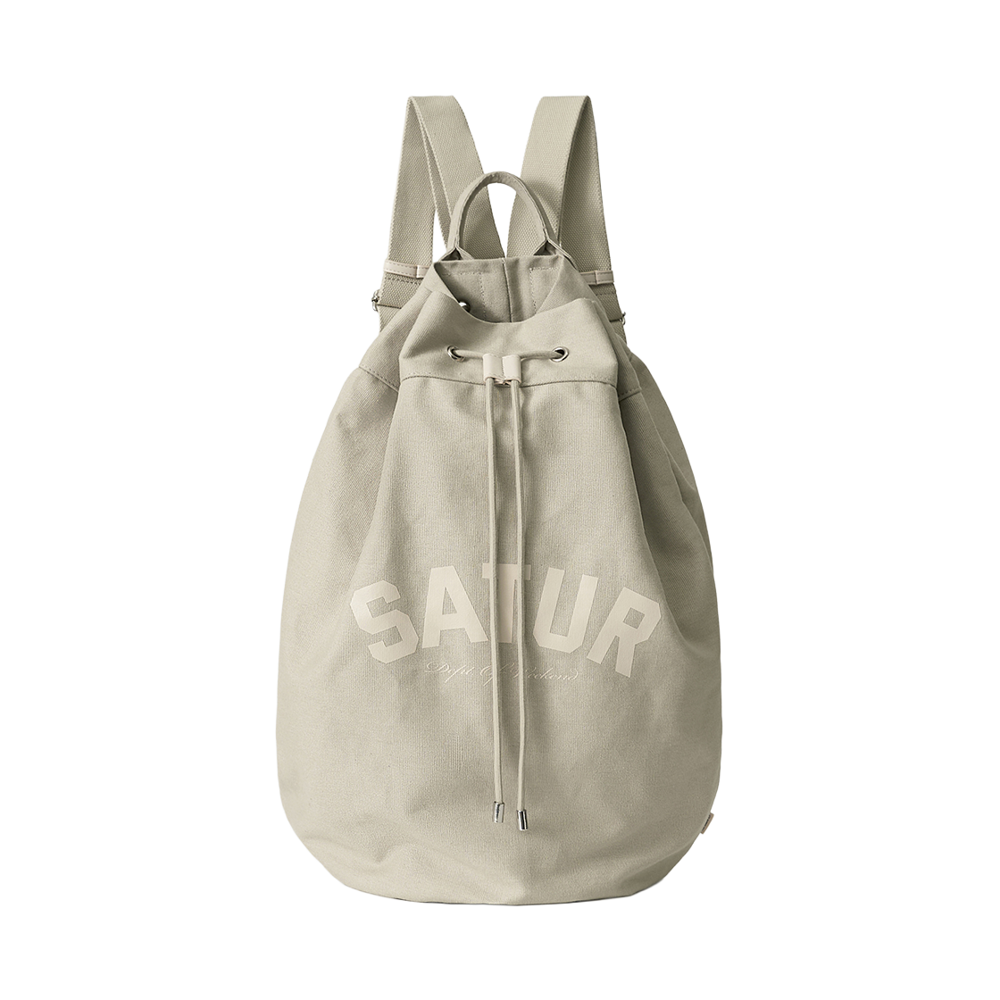 세터 캔버스 드로우 스트링 백 라이트 카키(SATUR Canvas Draw String Bag Light Khaki)