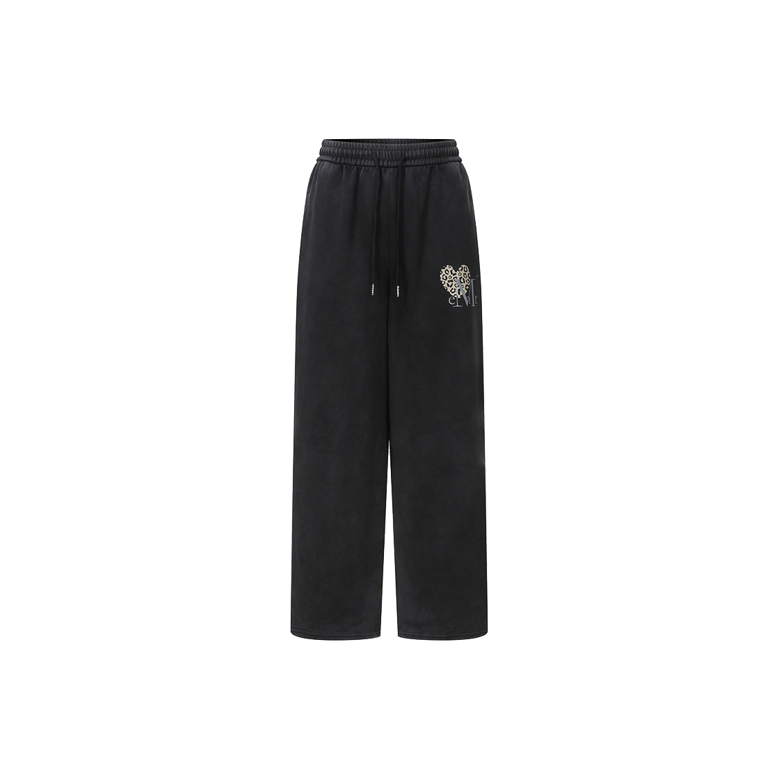 무센트 시에라 호피 하트 피그먼트 스웻 팬츠 피그먼트 블랙 - 호피 브라운(MUCENT Sierra Leopard Heart Pigment Sweat Pants Pigment black - Leopard Brown)