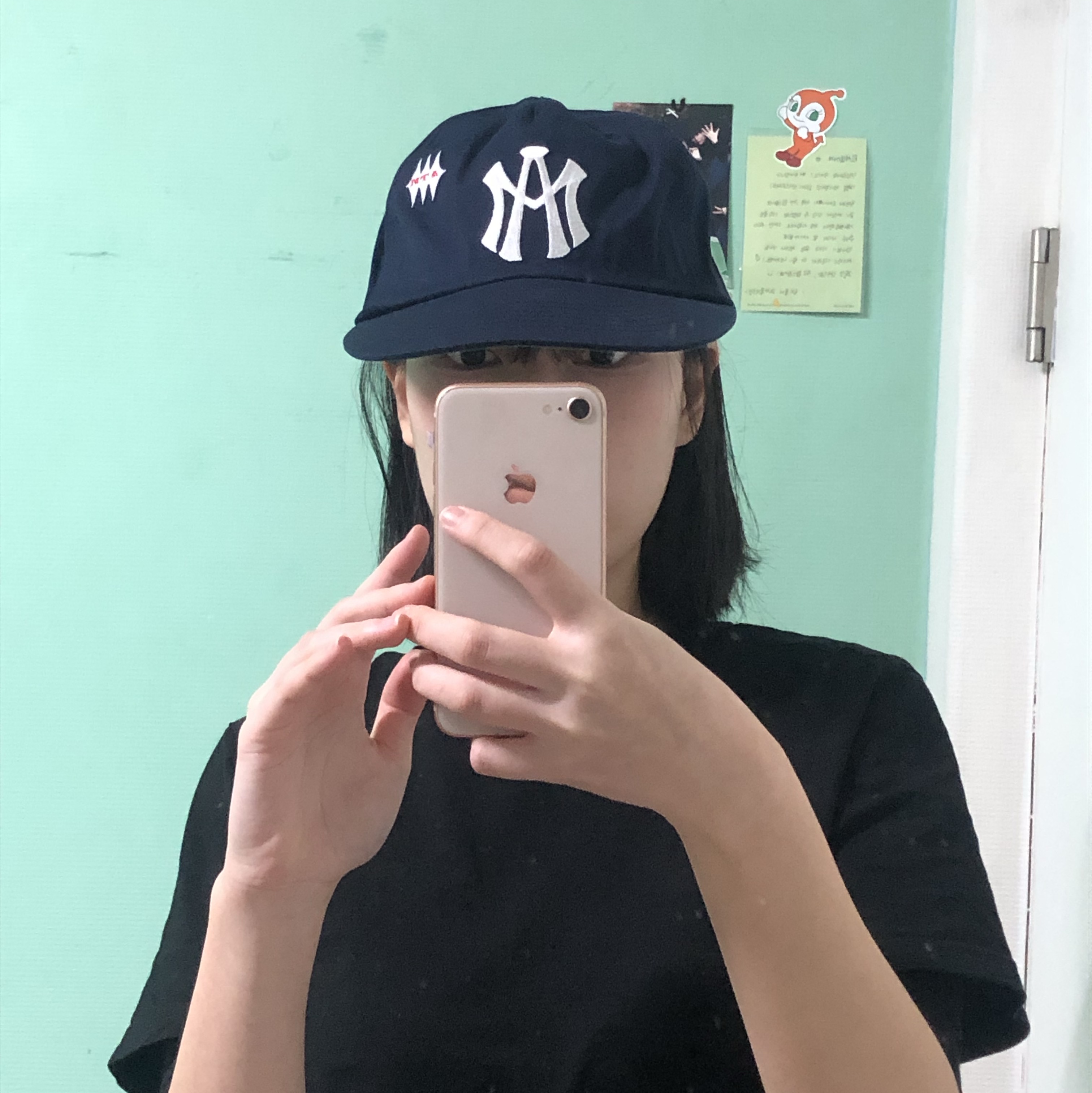 Aftermath Atm Logo Ball Cap Navy 착용 스타일 - 2