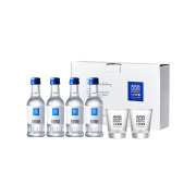 Slow village Soju 16.9 Miniature Bottle Set 80ml x 4 Btl. With 2 Dedicated Glasses Gift Box