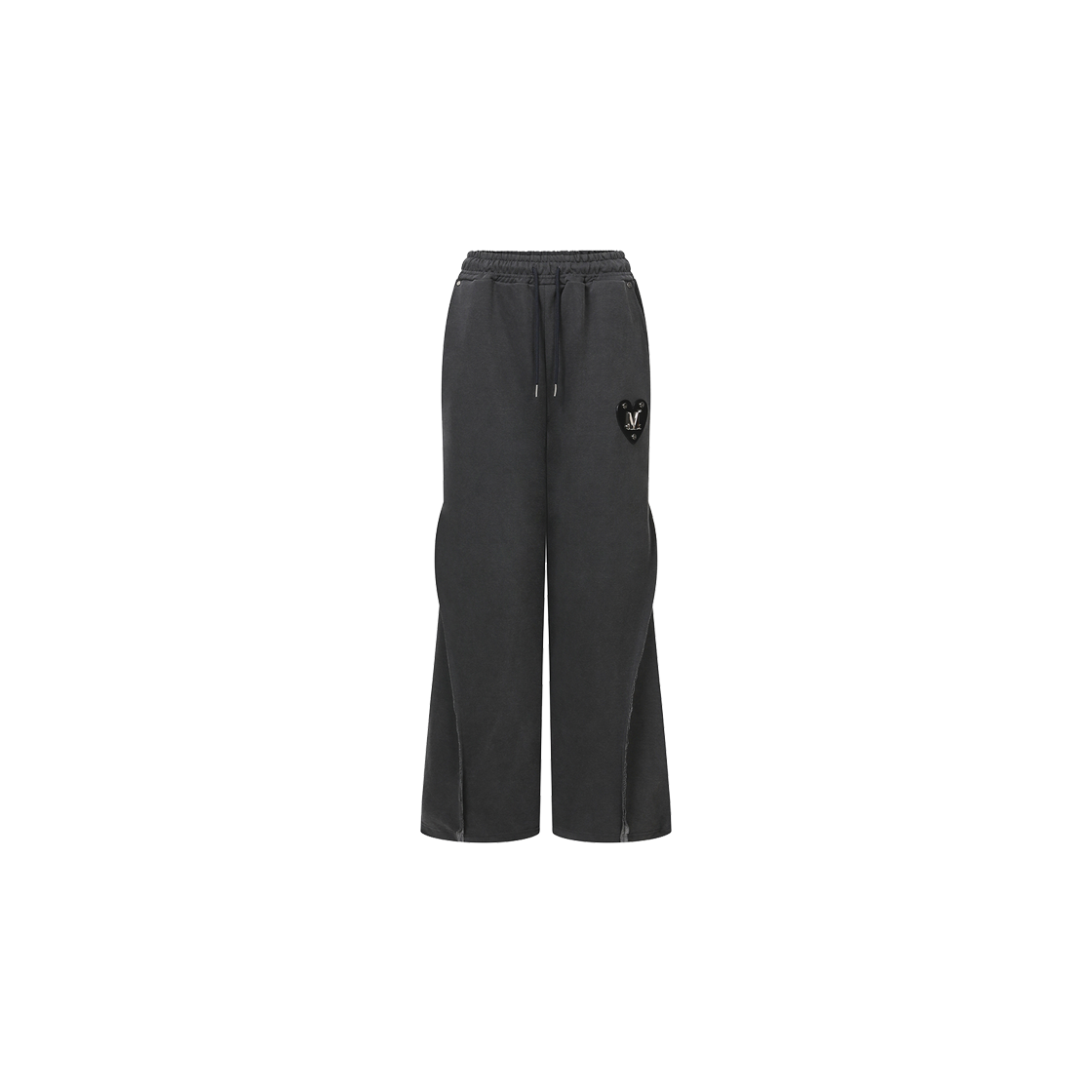 무센트 로크 셋업 메탈 로고 컷오프 피그먼트 스웻 팬츠 남녀공용 차콜(MUCENT Roq Set-up Metal Logo Cutoff Pigment Sweat Pants Unisex Charcoal)