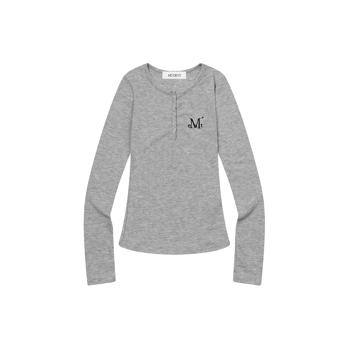 P0000BKY MUCENT Nello Snap Button Long Sleeve T (6Color) Gray