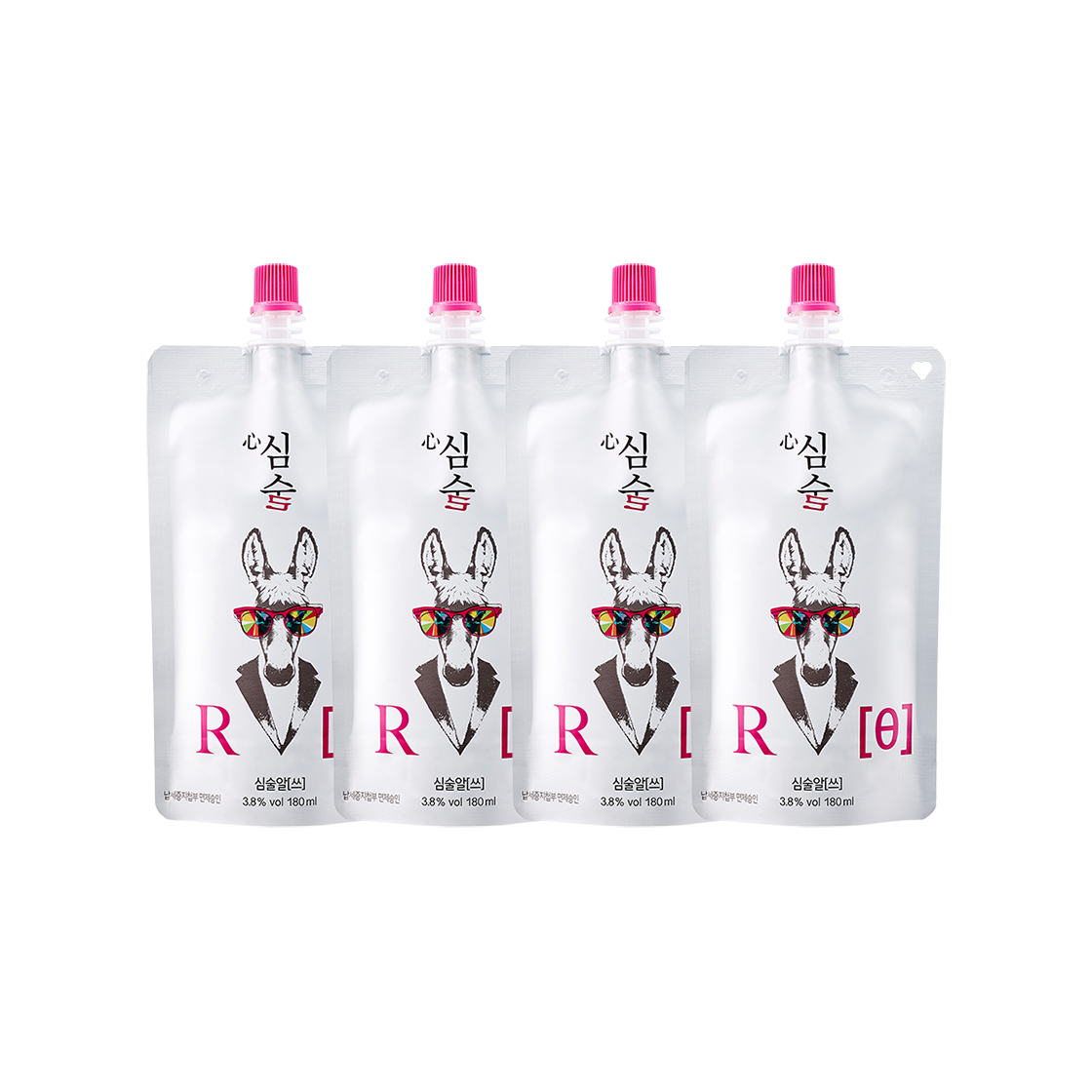 배상면주가 심술알쓰 복분자주 파우치 180ml 3.8% 4팩(BSM Brewery Simsool Alss Korean Raspberry Wine Pouch 180ml 4 ea)