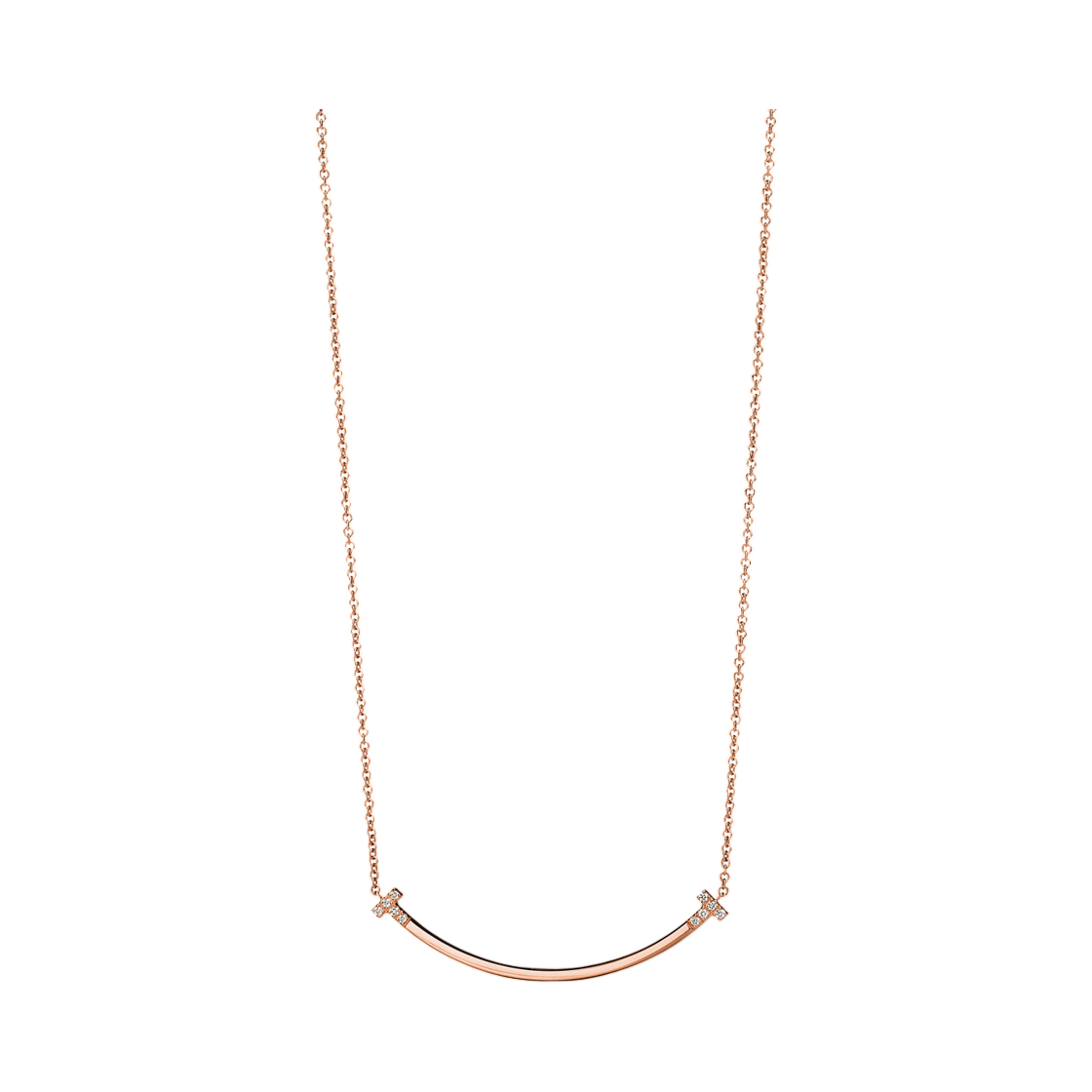 티파니 앤 코 T 스마일 스몰 펜던트 18K 로즈 골드 다이아몬드(Tiffany & Co. Tiffany T Smile Small Pendant 18K Rose Gold with Diamonds) - 1