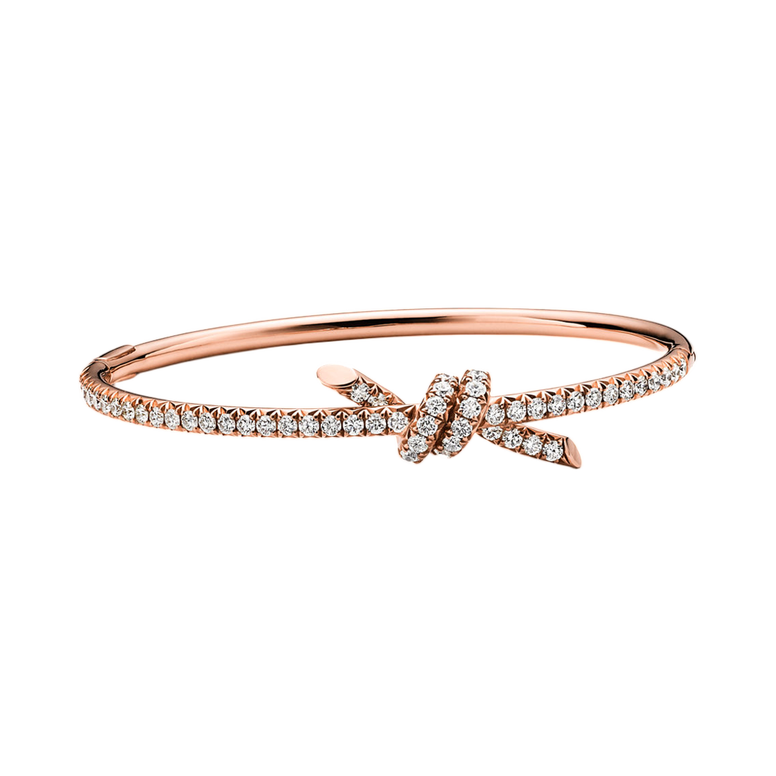 74153046 Tiffany & Co. Tiffany Knot Bangle 18K Rose Gold with Diamonds