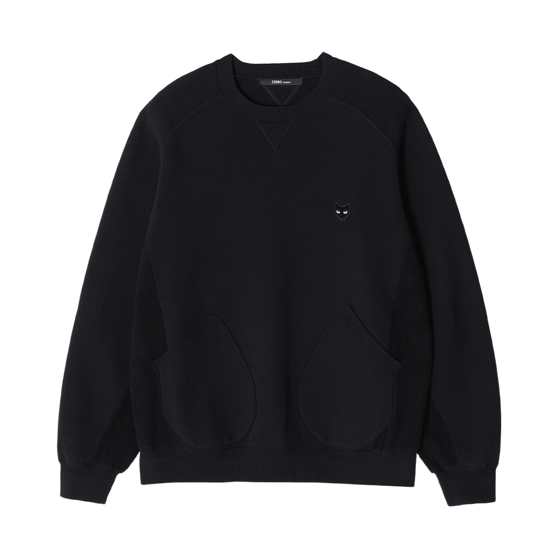 송지오 지제로 팬서 디시밀러 크루넥 니트 블랙