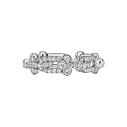 Tiffany & Co. Tiffany HardWear Small Link Ring 18K White Gold Pave Diamonds